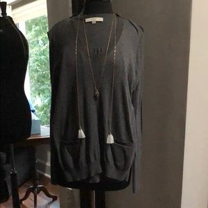 Loft Grey V Neck Sweater